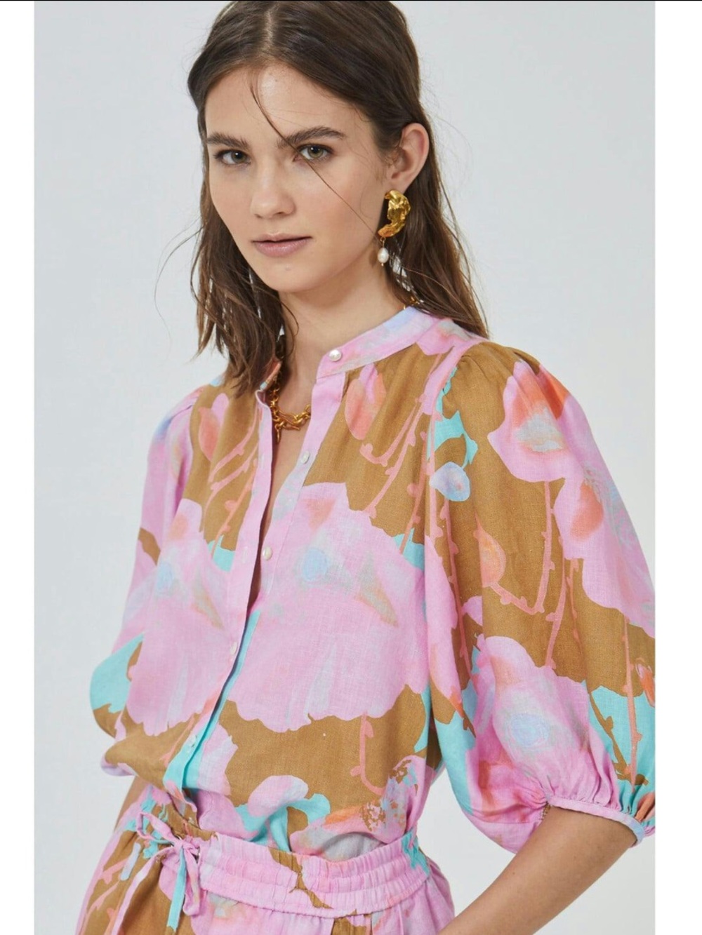 Lanhtropy bubble linen shirt in aquarela - Picture 9 of 9